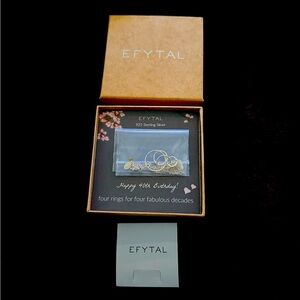 EFYTAL Sterling silver 925 happy 40th birthday for rings of fabulous decades